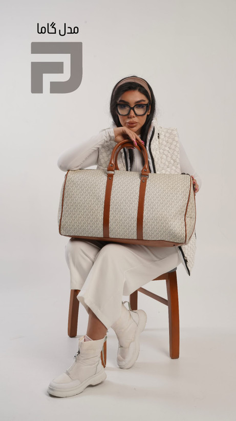 ساک مسافرتی گاما u103 رنگ طرح نقشه چرم بند بلند