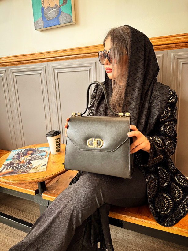 کیف مجلسی زنانه برند کریستین دیور Christian Dior مشکی ورنی براق
